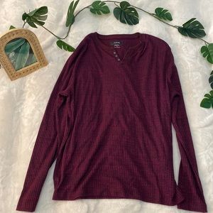Maroon Alfani Long Sleeve Henley